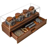 Holme & Hadfield Uhrenvitrine, Uhrenständer – Herren-Uhrenbox aus Holz, Uhrenbox-Organizer für Herren-Uhrenboxen – Display und Schublade für Zubehör