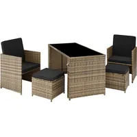 Tectake Rattan Sitzgruppe 5-tlg. Natur