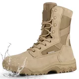 FREE SOLDIER Taktische Herrenstiefel 8 Zoll Leichte Kampfstiefel Langlebige Wildleder Militärische Stiefel Wüstenstiefel