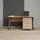 VCM Prisme Schreibtisch mit Rollcontainer Eiche Dekor