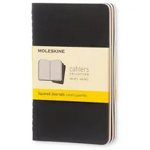 Moleskine S, kariert, schwarz - 3er-Pack