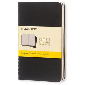 Moleskine S, kariert, schwarz - 3er-Pack