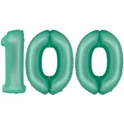 XL Folienballon mint grün Zahl 100