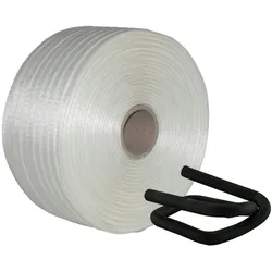 KK Verpackungen 19 mm Textil gewebt Umreifung Set Umreifungsband Phosphatiert Metallklemmen