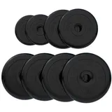 GORILLA SPORTS Hantelscheiben Einzeln/Set, 30/31mm Bohrung, Gusseisen, Gummiert, Schwarz, Hantelset, Gewichtsscheiben, von 1,25kg bis 30kg Gewichte, Krafttraining, Gym