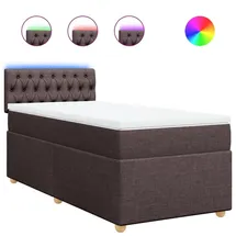 vidaXL Boxspringbett 90 x 200 cm Dunkelbraun