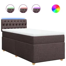 vidaXL Boxspringbett 90 x 200 cm Dunkelbraun