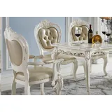 Design Polster Stuhl Sitz Lehn Büro Esszimmer Echtholz Stuhl mit Armlehne Barock