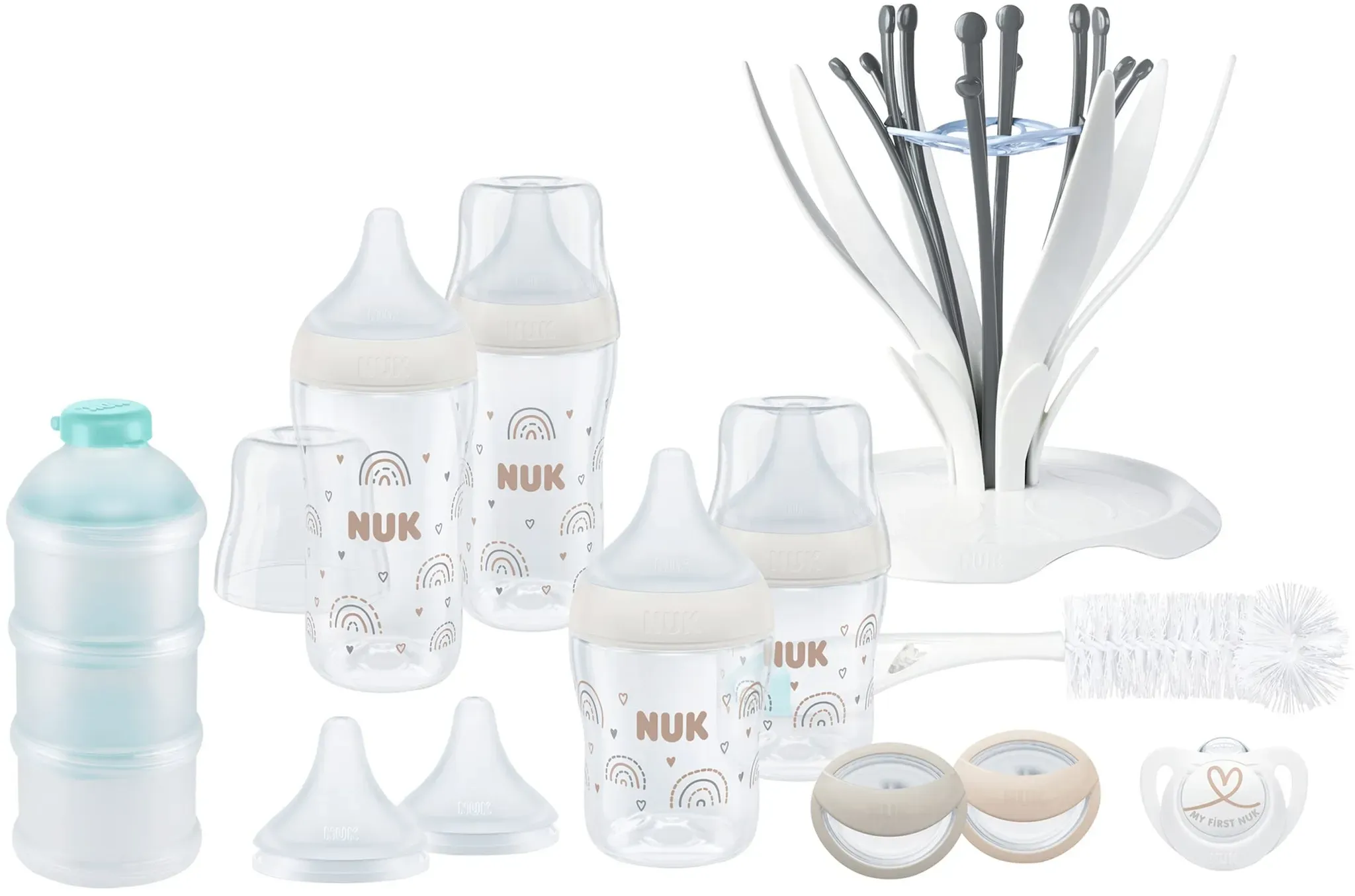NUK 12-tlg. Babyflaschen-Set Perfect Match Basic, transparent