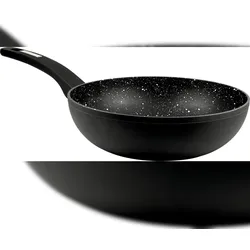 CS KOCHSYSTEME, MARBURG Schmiedeguss-Wok 24x7.0cm Xylan-Antihaftbeschichtung mit weißem Punkt