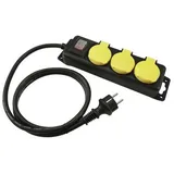 Eurolite Steckdosenleiste 3-fach IP44 sw 1,5m