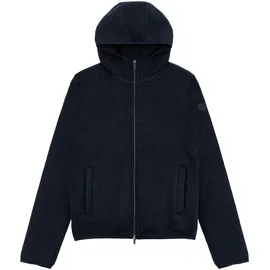 Colmar Kapuzenstrickjacke "MENS SWEATER", Herren, Gr. L, blau (marine), Strick, Obermaterial: 52% Polyester, 30% Schurwolle, 18% Polyacryl, unifarben, regular fit normal, hoch geschlossener Ausschnitt, abgesteppte Kante, Strickjacken, regular fit, mit Kapuze
