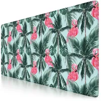 CSL Gaming Mauspad, XXL, 900 x 400 x 3 mm, Schreibtischunterlage, extralarge, waschbar, Flamingos
