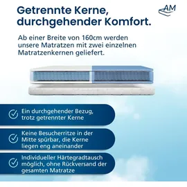 AM Qualitätsmatratzen Premium 7-Zonen Taschenfederkernmatratze 200 x 220 cm H3