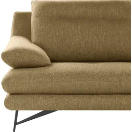 Calia Italia 2,5-Sitzer CALIA ITALIA "Cezanne, elegant und bequem, aufwendige Detailverarbeitung", gelb (35 senape), B:195cm H:90cm T:96cm, Sofas, im Strukturbezug, wahlweise mit Sitztiefenverstellung