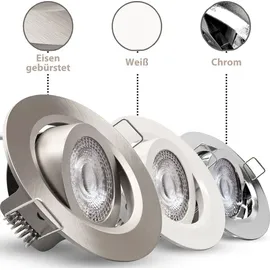 Maxkomfort GmbH 6x LED Einbaustrahler dimmbar Ultra Flach 5 Watt weiß schwenkbar 230V Rund warmweiß Deckenstrahler Spot Deckenspot Lumax SL-90 - Weiß