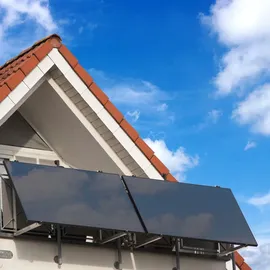 sunniva SUNNIVA® Balkonkraftwerk 800W komplett Steckdose TSUN Wechselrichter, Solaranlage Komplettset, 4x 460W BIFAZIAL, FULL BLACK, Glas-Glas Solarmodule, inkl.5m Kabel, Bluetooth