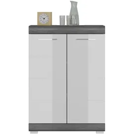 xonox.home Kommode Scout 60 x 85 x 37 cm Grau/Weiß Hochglanz