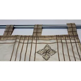 HOSSNER - ART OF HOME DECO Gardine "Stellisee" Gr. 1, braun (braun, beige), B:105cm H:245cm, Polyester, HOSSNER - ART OF HOME DECO, Gardinen, Gardine, Schlaufenschal im besonderen Design