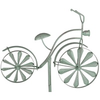Buri Gartenstecker Fahrrad Antik-Grün Windrad Windspiel Gartendeko Beetdeko Dekorad,