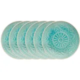 BUTLERS Teller SUMATRA 6er-Set in Türkis | Gr.: onesize