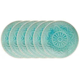 BUTLERS Teller SUMATRA 6er-Set in Türkis | Gr.: onesize