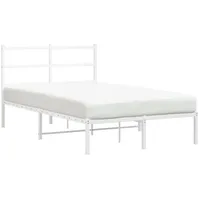 VidaXL Bettgestell mit Kopfteil Metall Weiß 120x200 cm