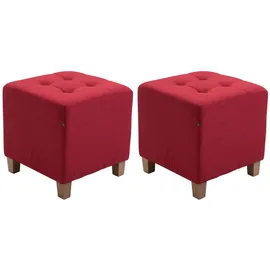 deluke Sitzhocker CELIS Stoff 45 x 46 x 45 cm Rot