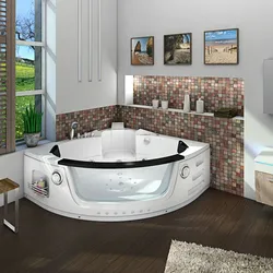 Whirlpool Pool Badewanne Eckwanne Wanne W05H-SC 140x140cm aktive Schlauch-Reinigung