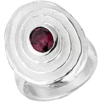 Jobo Silberring JOBO Gr. 52, silber (silber 925), Fingerringe, Damen, 52, Silber 925 (Sterlingsilber), Silberring, 925 Silber mit Rhodolith