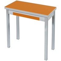 ASTIMESA Buchartig Küchentisch, Metall Glas Holz, orange, 90x50cm