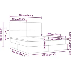 vidaXL Aufbewahrungsbett mit Kopfteil Dunkelgrau 180 x 200 cm Samt