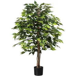 Kunstpflanze CREATIV GREEN "Ficus Benjamini", grün, H:120cm, Polyester, Kunststoff, Kunstpflanzen