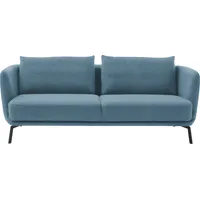 3-Sitzer SCHÖNER WOHNEN-KOLLEKTION "Pearl - 5 Jahre Hersteller-Garantie, auch in Bouclé" Sofas Gr. B/H/T: 210 cm x 71 cm x 91 cm, Velours, blau (blaugrau) Maße (BHT): 2107191 cm, Füße Metall