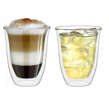 Creano doppelwandige Gläser 400ml „DG-V“, 2er Set, großes Thermoglas doppelwandig aus Borosilikatglas, Kaffeegläser, Teegläser, Latte Gläser, Doppelwandgläser