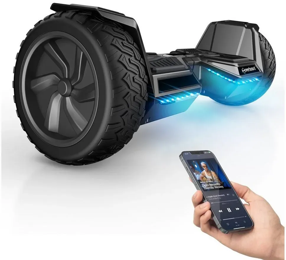 iSinwheel Balance Scooter H8Pro Hoverboard Offroad 8,5 Zoll mit Bluetooth Lautsprecher, 700,00 W, 20,00 km/h schwarz
