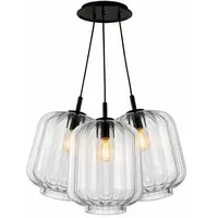 s.luce Velo Cluster 3-flg. 25 cm Rund / Klar / Schwarz