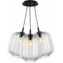 s.luce Velo Cluster 3-flg. 25 cm Rund / Klar / Schwarz