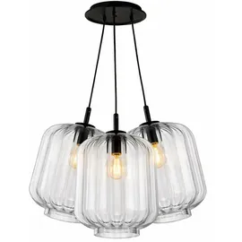s.luce Velo Cluster 3-flg. 25 cm Rund / Klar / Schwarz