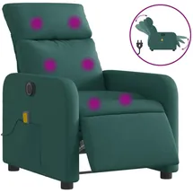 vidaXL Massagesessel Elektrisch 89,5 x 95,5 x 0 cm Dunkelgrün mit Rollen