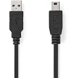 Nedis USB-Kabel - USB 2.0 Kabel, A Stecker auf Mini-B Stecker 3 m