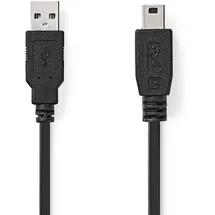 Nedis USB-Kabel - USB 2.0 Kabel, A Stecker auf Mini-B Stecker 3 m