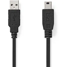 Nedis USB-Kabel - USB 2.0 Kabel, A Stecker auf Mini-B Stecker 3 m