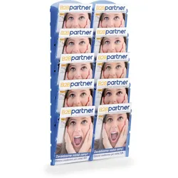 Wand-Plastikhalter für Prospekte - 2x5 A4, blau