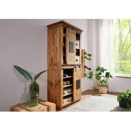 Massivmoebel24 Schrank Mango 80x45x175 natur lackiert RAILWAY 117