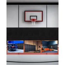 VEVOR Gym Wandpolsterung Wasserdichte Basketballmatte 150x50x5cm Schwarz