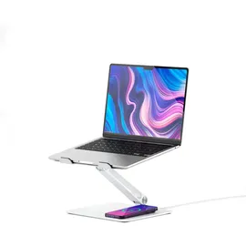Alogic Elite Aluminum Laptop Stand Wireless Charger White