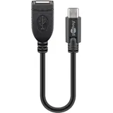 goobay 55470 USB Kabel 0,2 m USB C USB A Männlich Weiblich schwarz