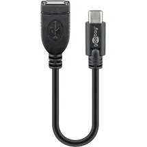 goobay 55470 USB Kabel 0,2 m USB C USB A Männlich Weiblich schwarz