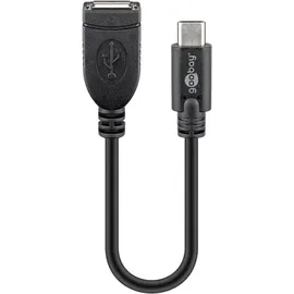 goobay 55470 USB Kabel 0,2 m USB C USB A Männlich Weiblich schwarz